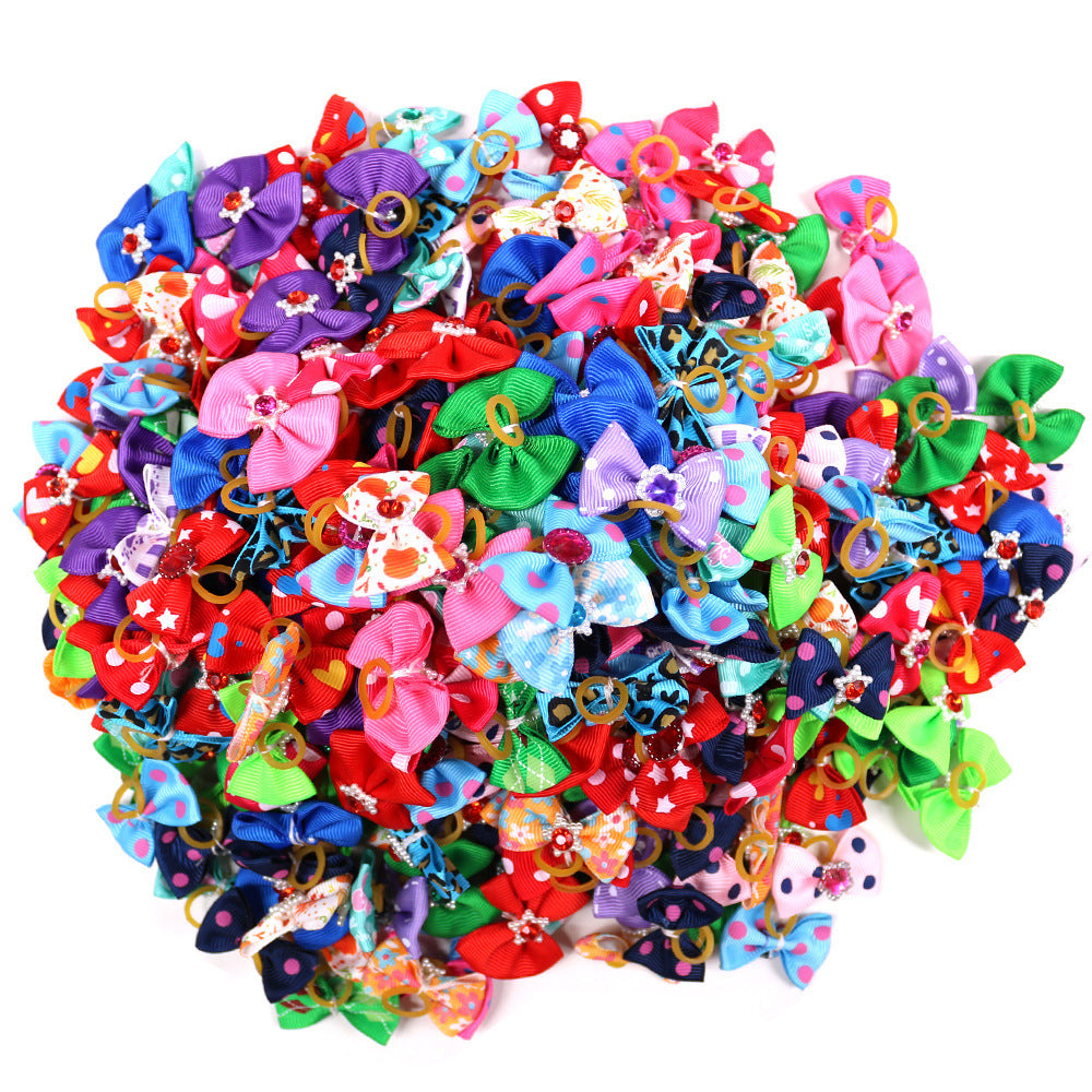 Wholesale Dog Pet Bow Rubber Band Hair Ring